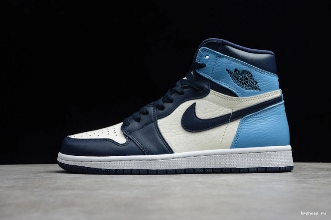Obsidian | 1 University Jordan Air Retro 555088-140 Blue OG UNC High - 0920